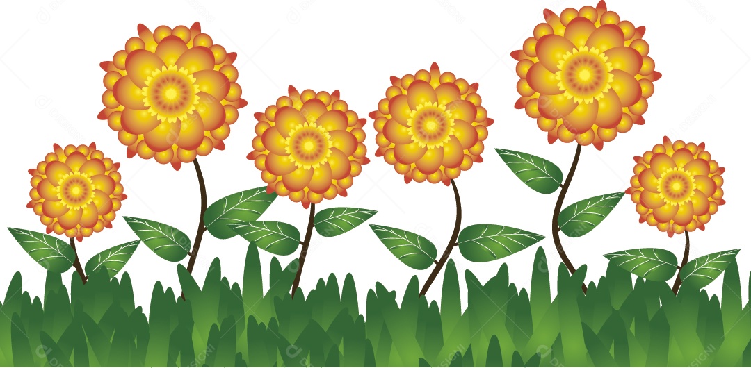 Campo de Girassol Ilustração Vetor EPS