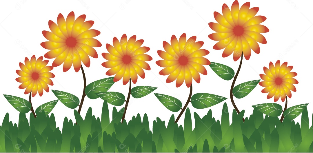 Campo de Girassol Ilustração Vetor EPS