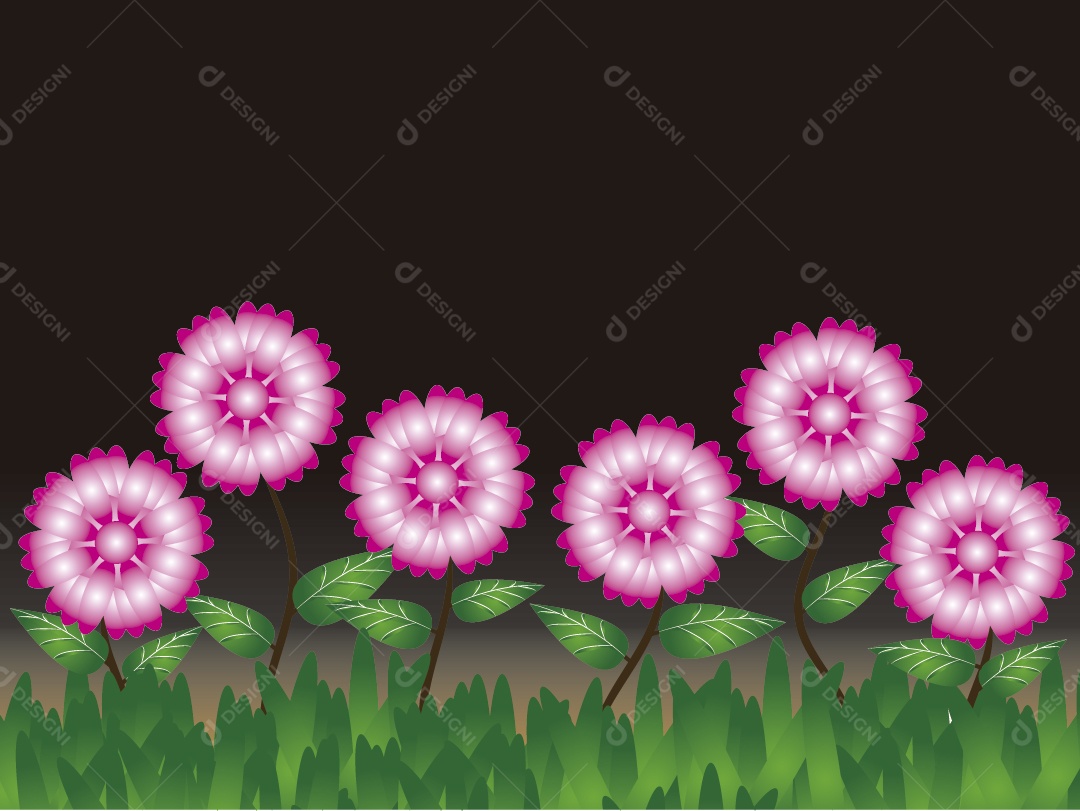 Flores Roxas Ilustração Vetor EPS