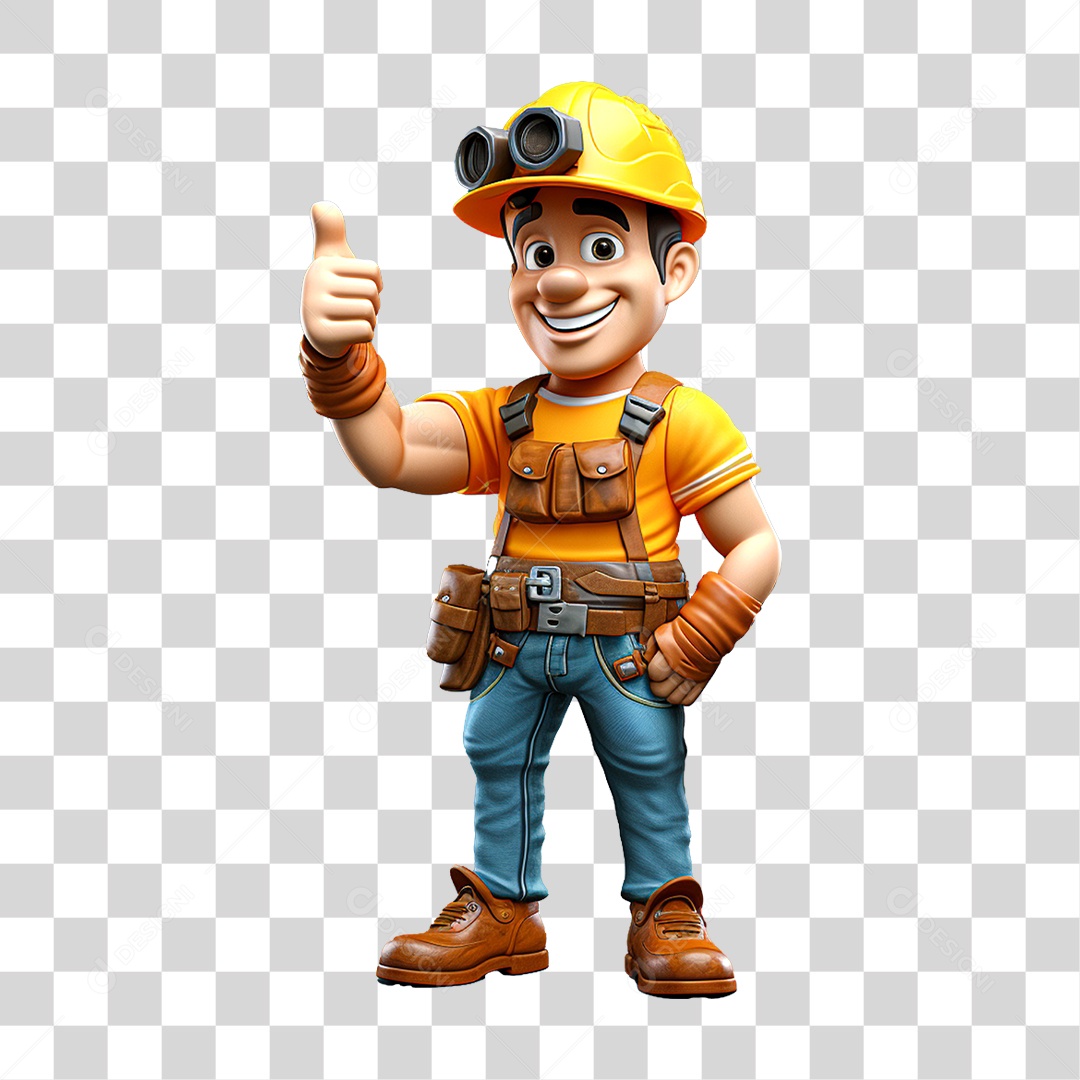 Construtor com Cinto de Segurança PNG Transparente