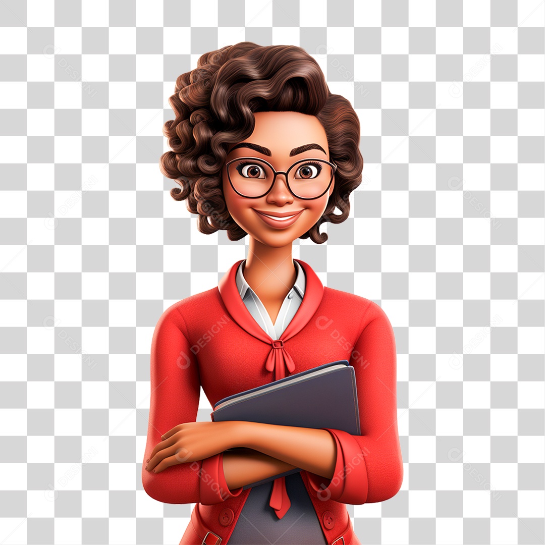 Mulher com Caderno Nas Mãos PNG Transparente