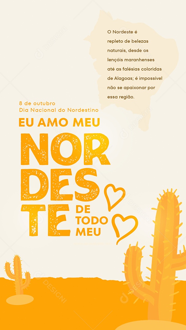 Story Dia Nacional do Nordestino de Todo Meu Coração Social Media PSD Editável