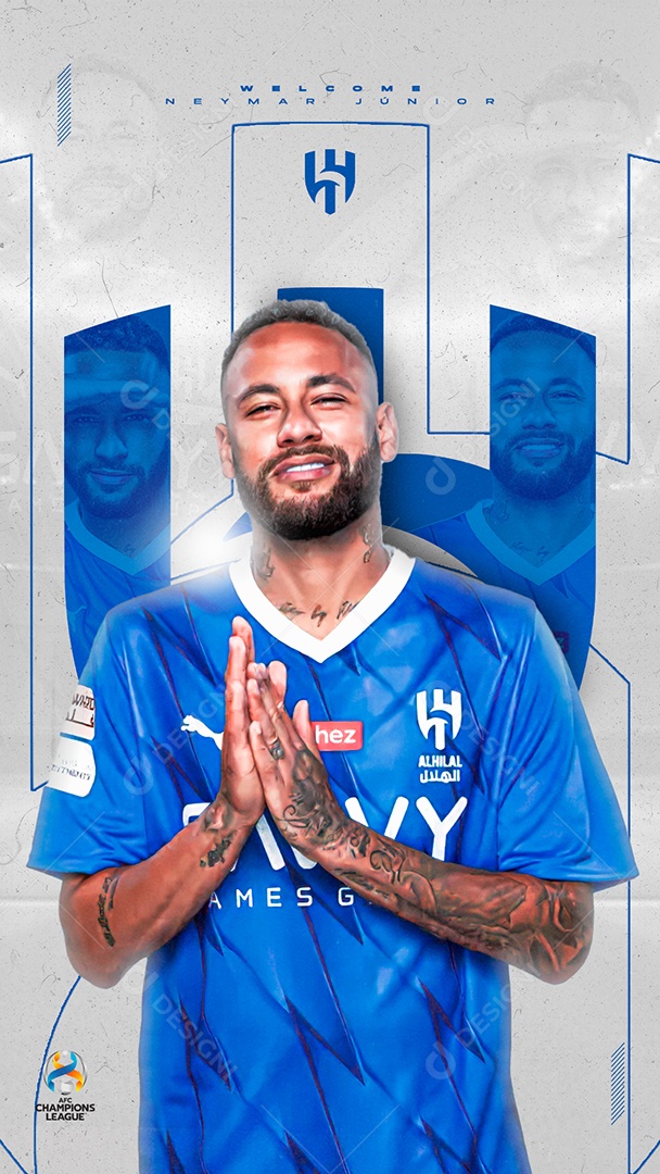 Story Jogador Neymar Jr do Al Hilal Saudi Football Club Social Media PSD Editável
