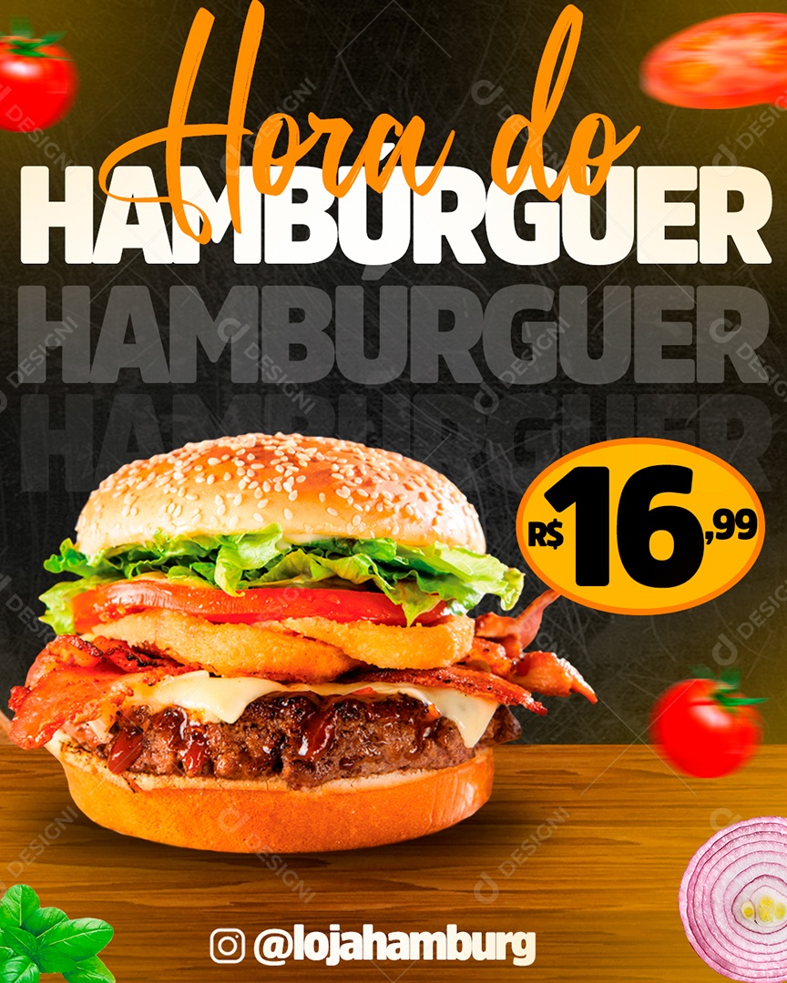 Hora do Hambúrguer Social Media PSD Editável