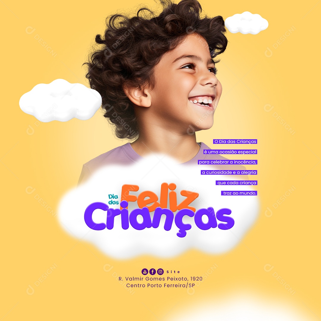 Social Media Feliz Dia Das Crianças 12 de Outubro PSD Editável