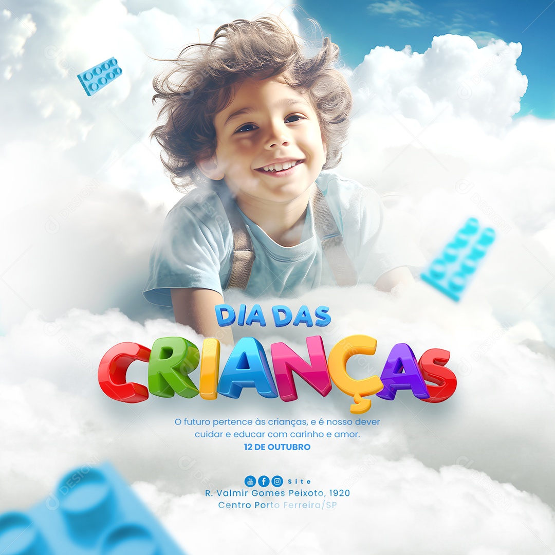 Social Media Dia Das Crianças O Futuro Pertence às Crianças PSD Editável