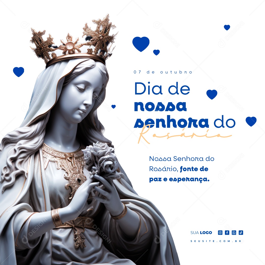 Dia de Nossa Senhora Rosária 07 de Outubro Social Media PSD Editável