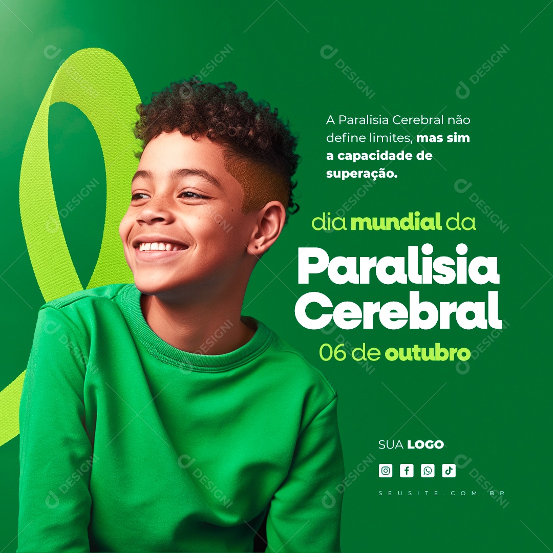 Social Media Dia Mundial da Paralisia Cerebral 06 de Outubro PSD Editável