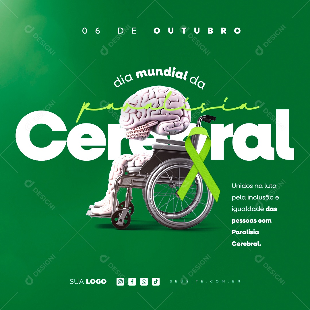 Dia Mundial da Paralisia Cerebral 06 de Outubro Social Media  PSD Editável