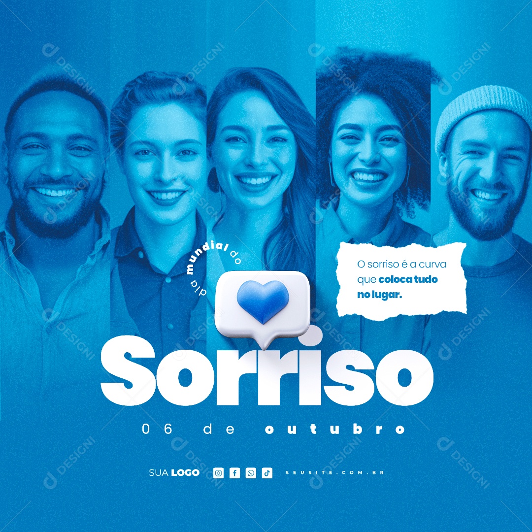 Dia Mundial do Sorriso 06 de Outubro Social Media PSD Editável