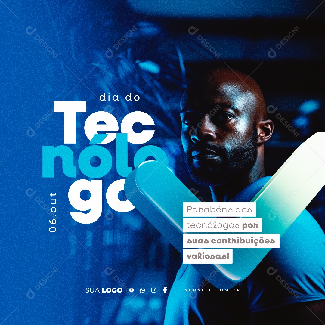 Dia do Tecnólogo Parabéns aos Tecnólogos por suas Contribuições Valiosas Social Media PSD Editável