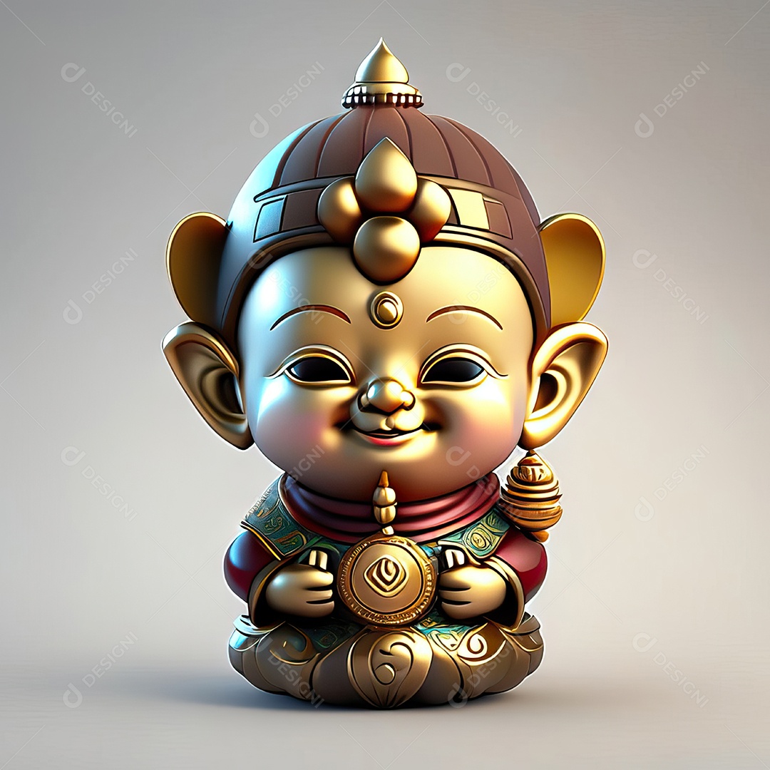 Retrato de Mascote buda 3d