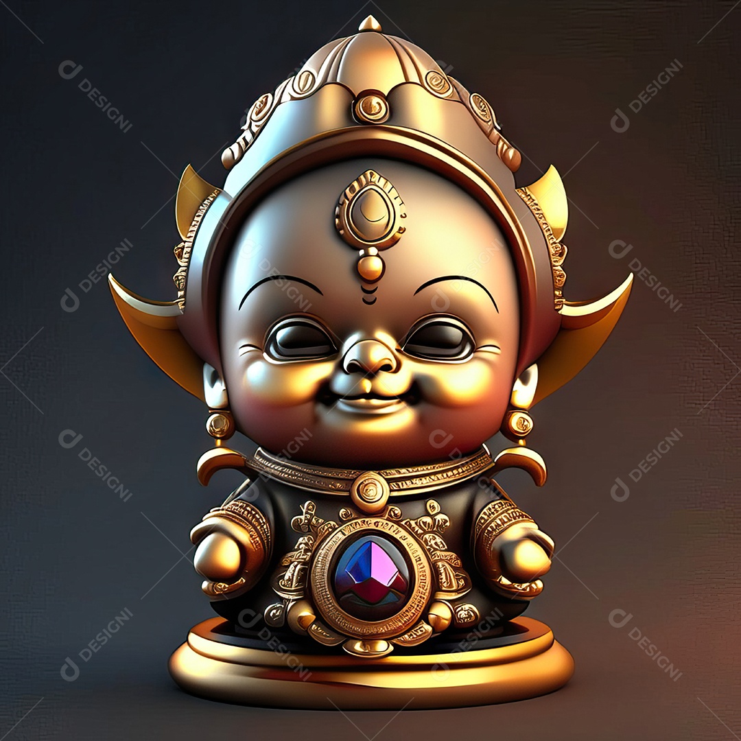 Retrato de Mascote buda 3d