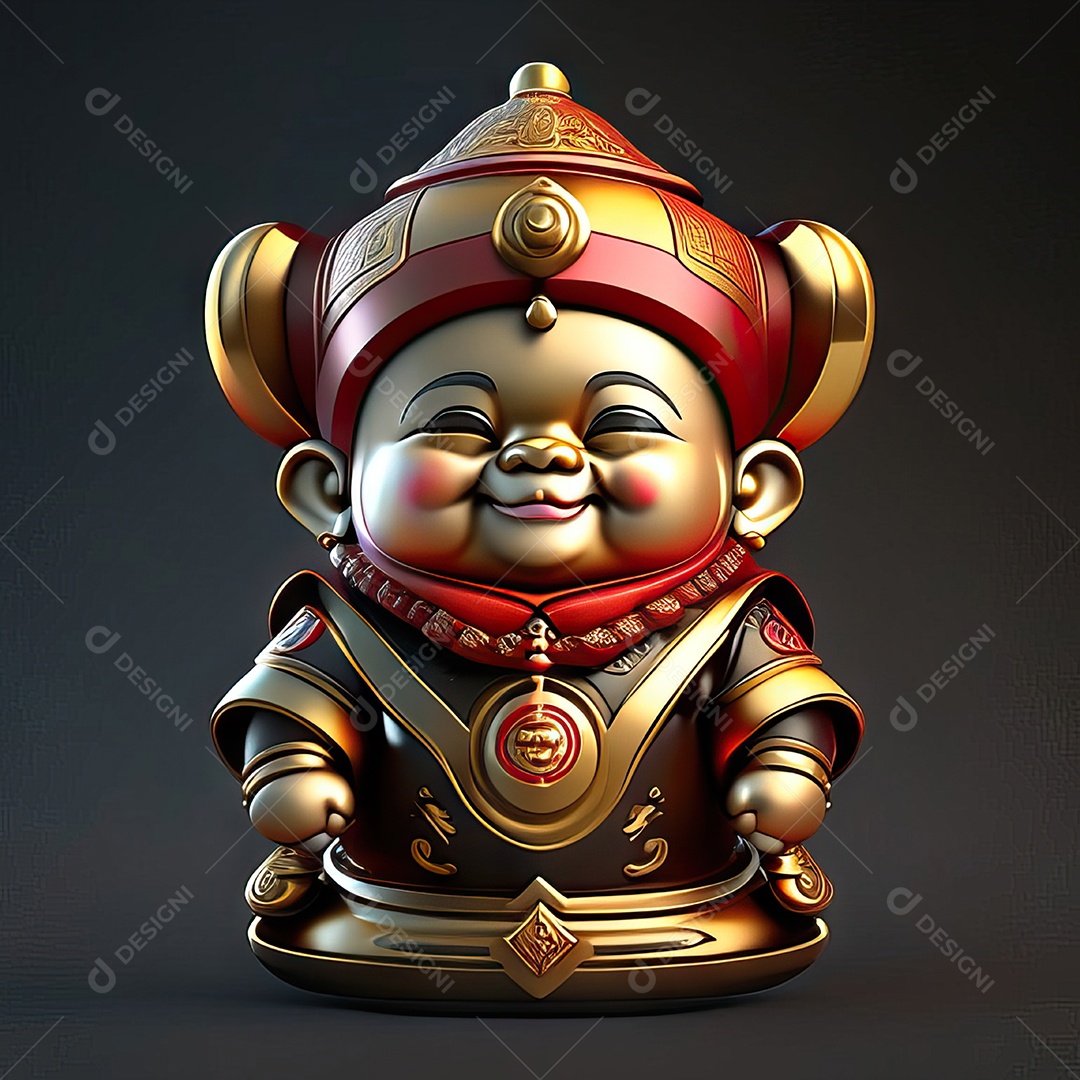 Retrato de Mascote buda 3d