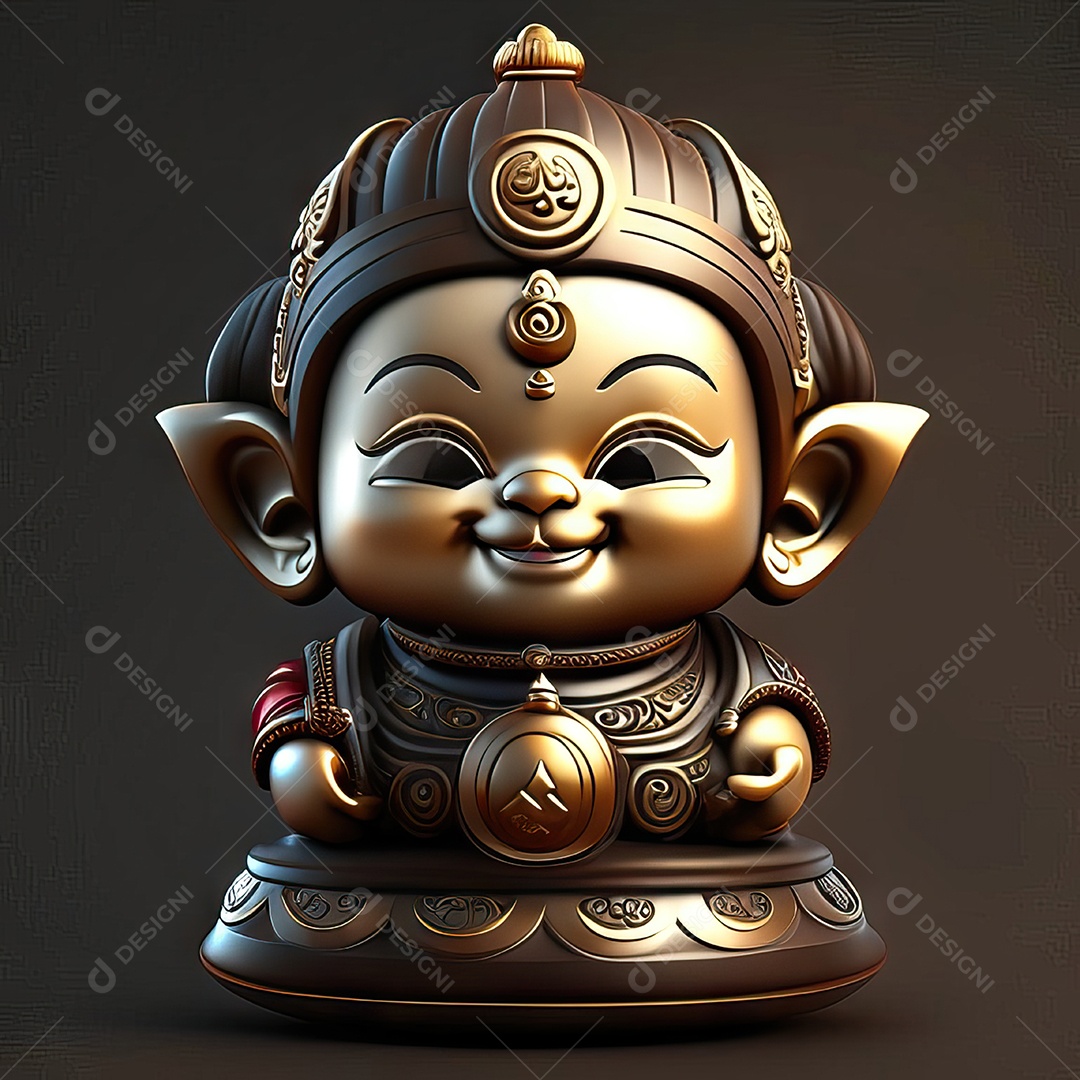 Retrato de Mascote buda 3d