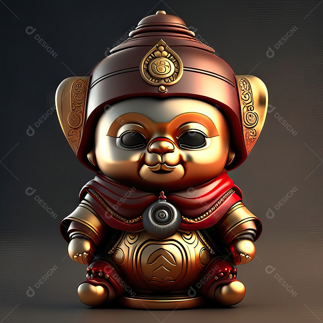 Retrato de Mascote buda 3d