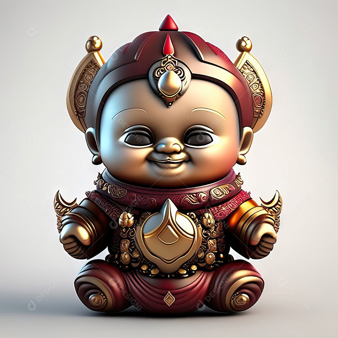 Retrato de Mascote buda 3d