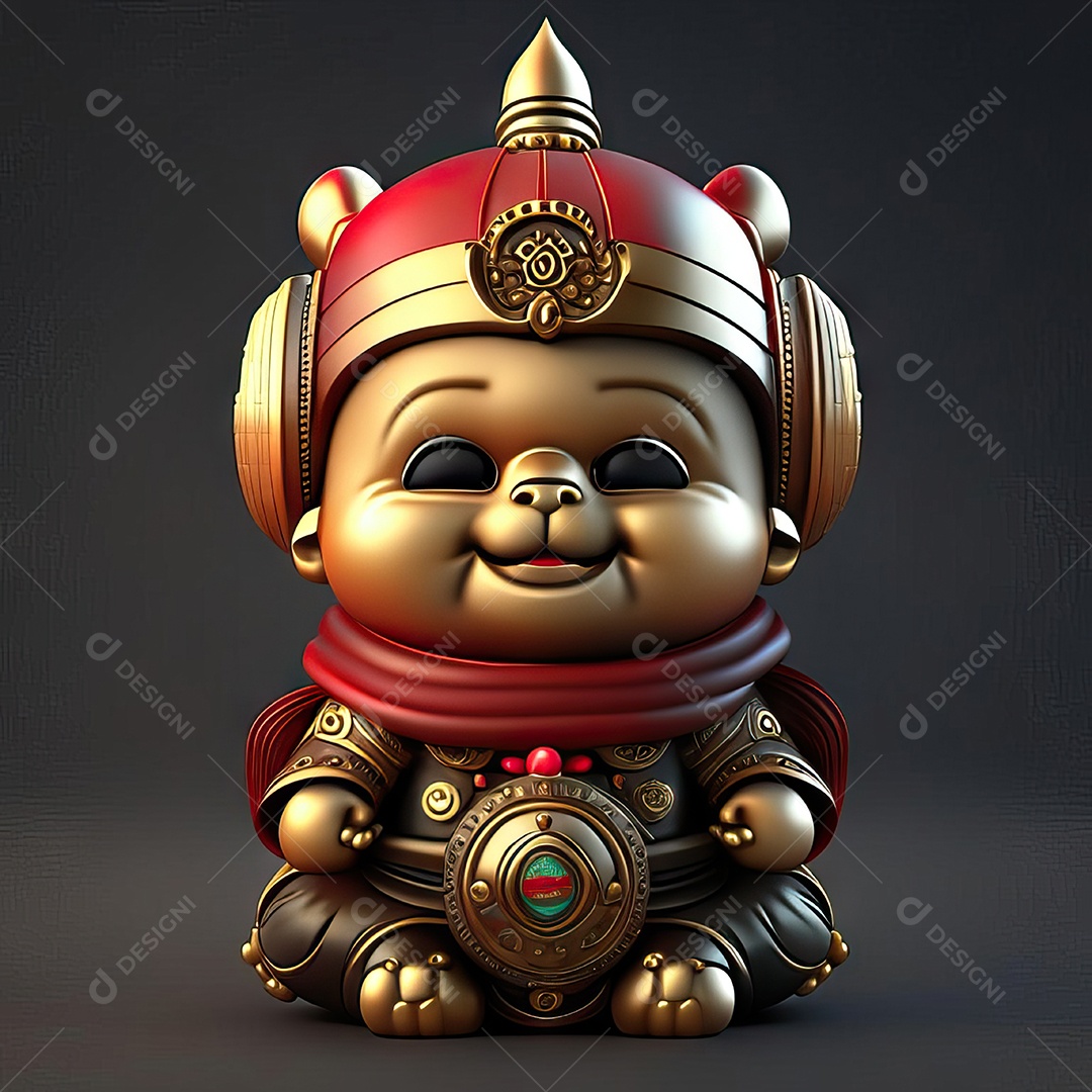 Retrato de Mascote buda 3d