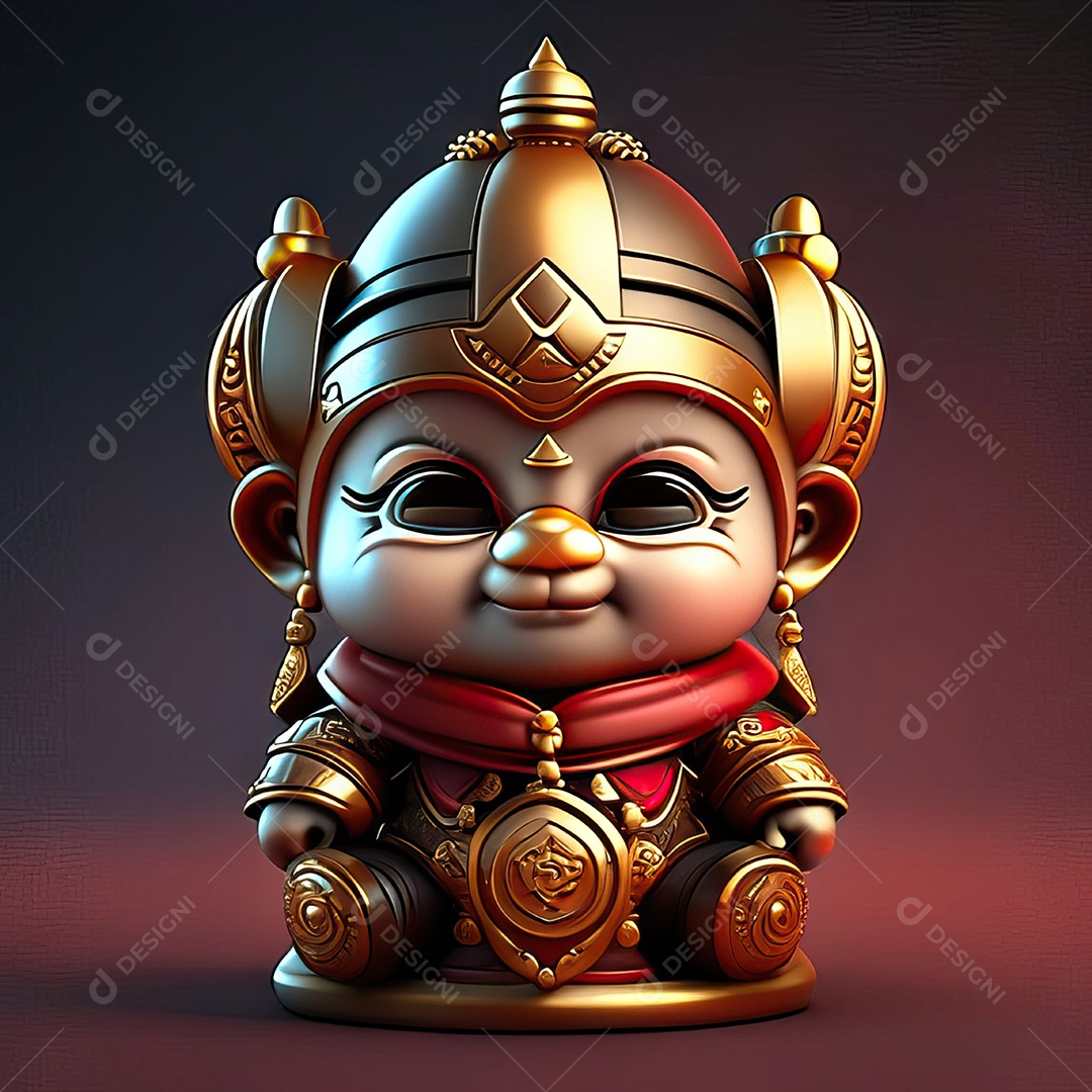 Retrato de Mascote buda 3d
