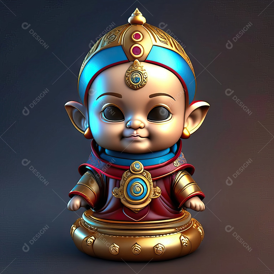 Retrato de Mascote buda 3d