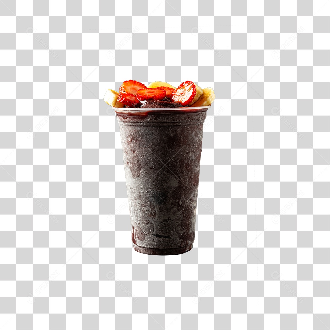 Copo de Açaí com Morango PNG Transparente