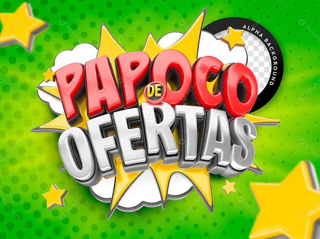 Selo 3D Papoco De Ofertas Para Composição PSD