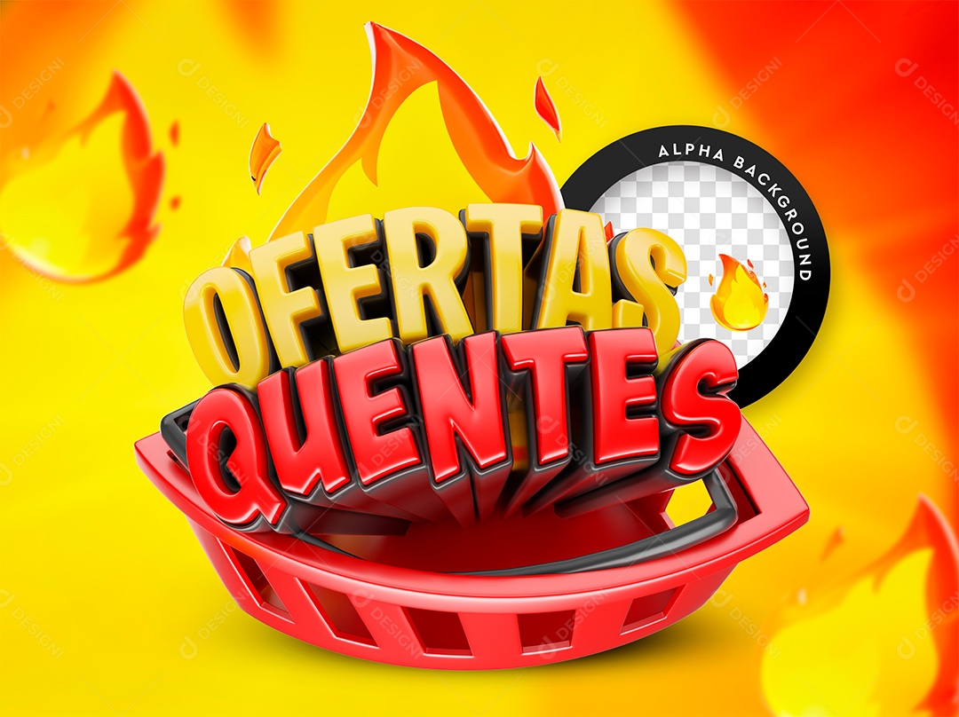 Ofertas Quentes Selo 3D Para Composição PSD