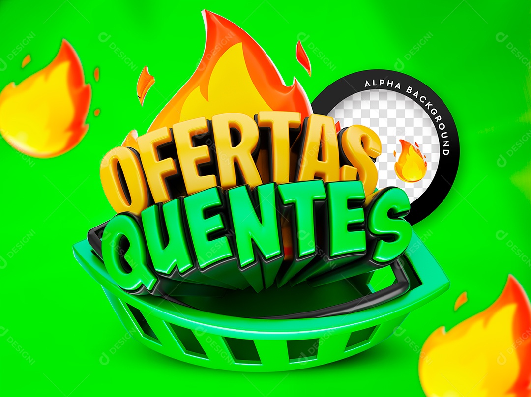 Selo 3D Ofertas Quentes Para Composição PSD