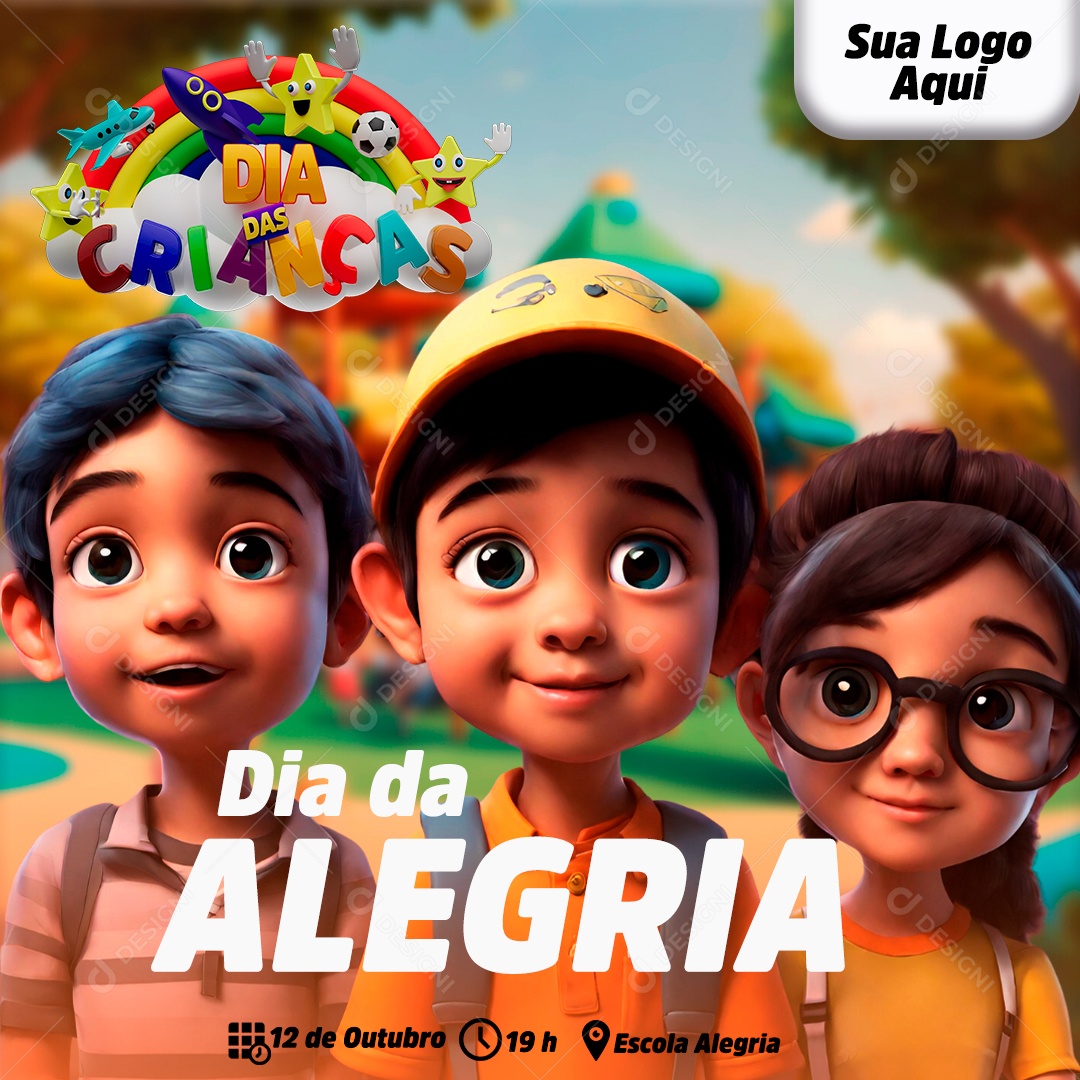 Dia das Crianças 12 de Outubro e da Alegria Social Media PSD Editável