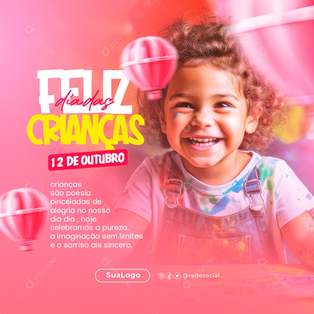 Social Media Imaginação Sem Limites Dia Das Crianças PSD Editável