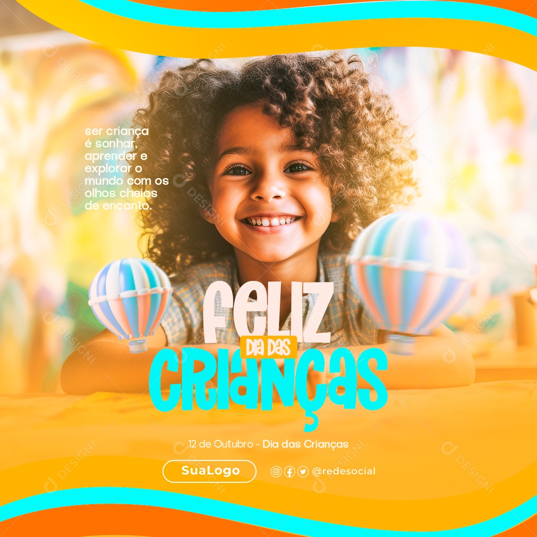 Social Media Feliz Dia Das Crianças 12 De Outubro PSD Editável