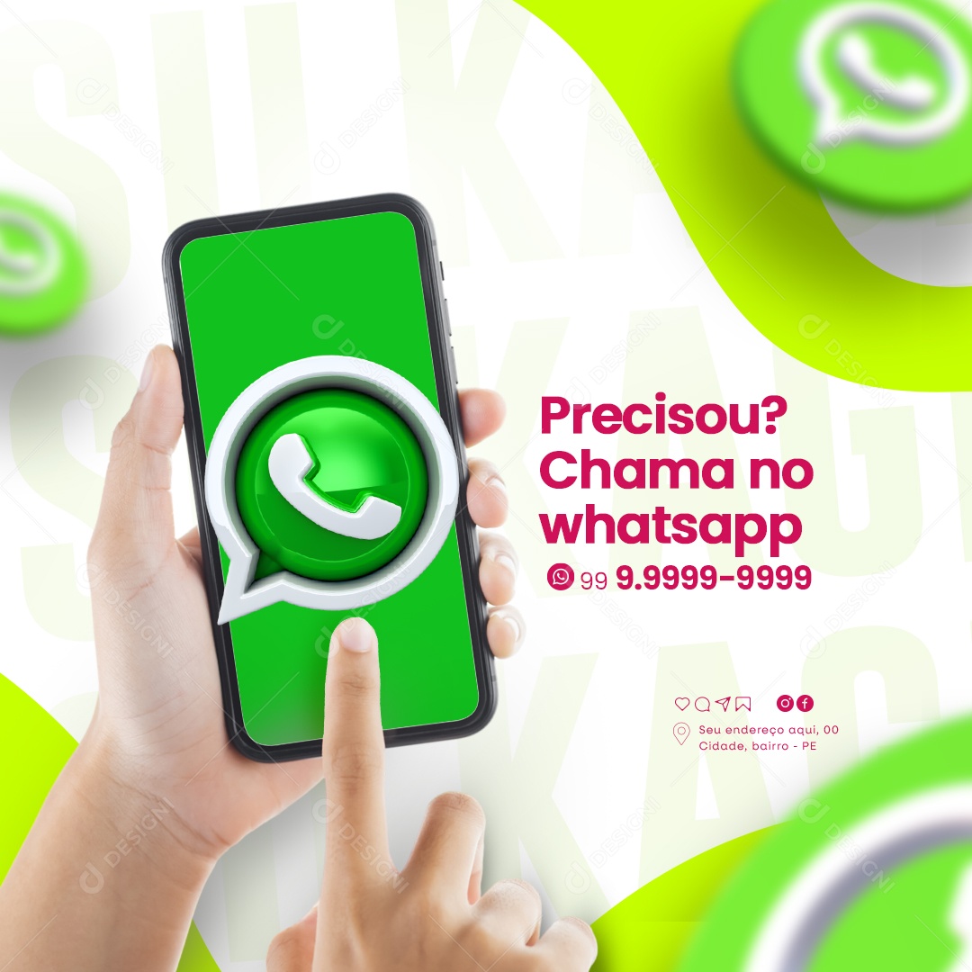 Empresa de Silkagem Precisou Chama no Whatsapp Social Media PSD Editável