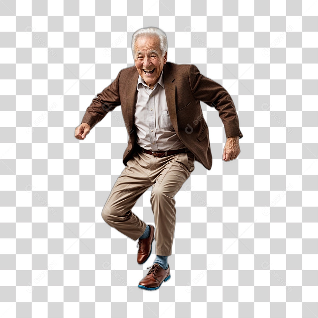 Homem Senhor Velho Alegre PNG Transparente