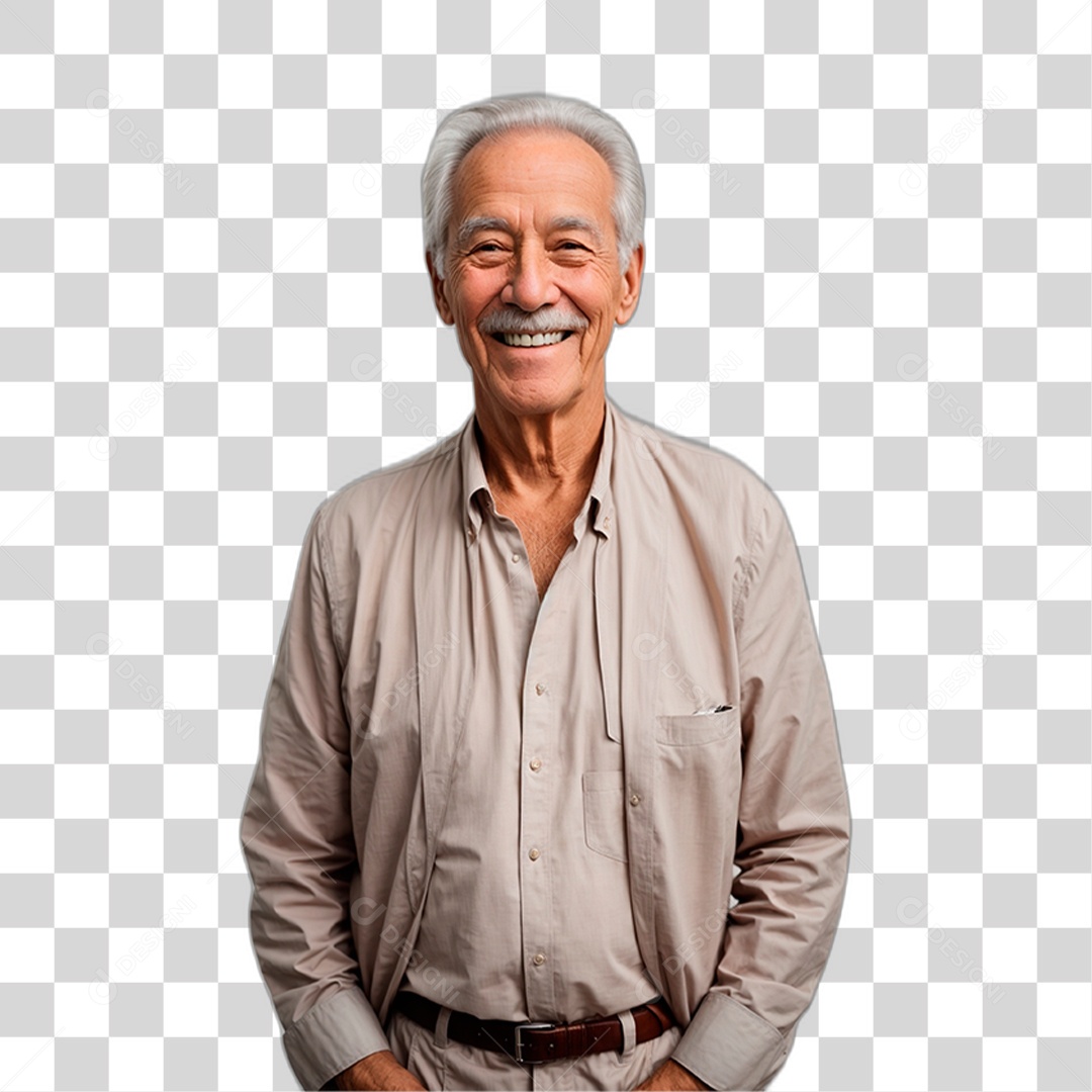 Homem Senhor Velho Alegre PNG Transparente