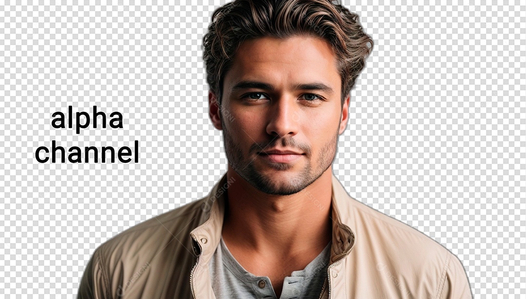 Jovem galã lindo posando para foto