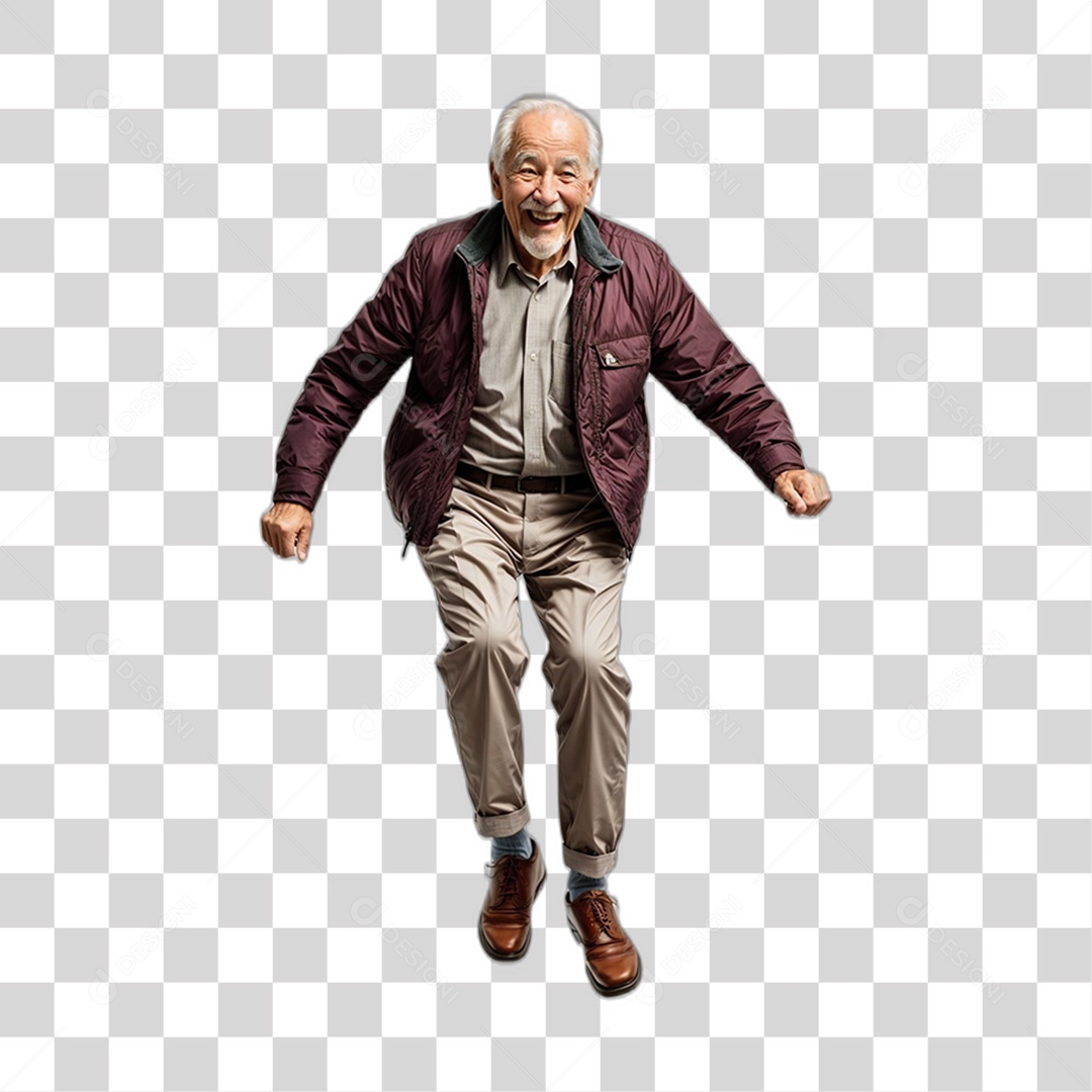 Homem Senhor Velho Alegre PNG Transparente