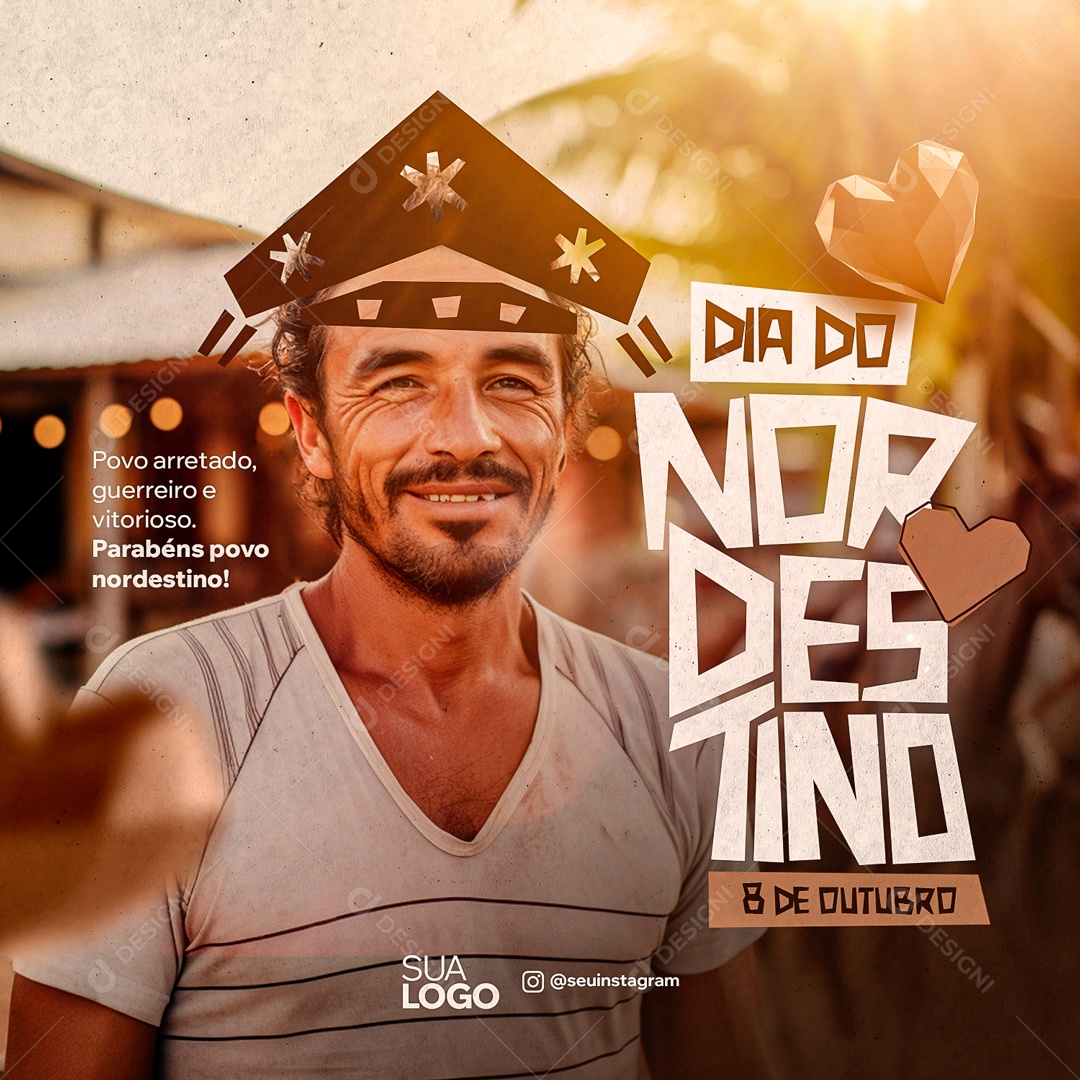 Social Media Dia Do Nordestino 08 De Outubro Povo Arretado PSD Editável