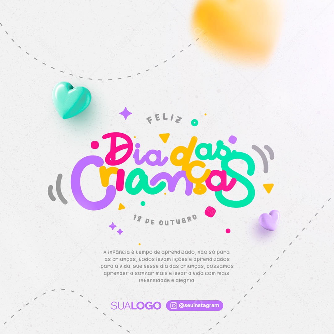 Dia Das Crianças Intensidade e Alegria Social Media PSD Editável