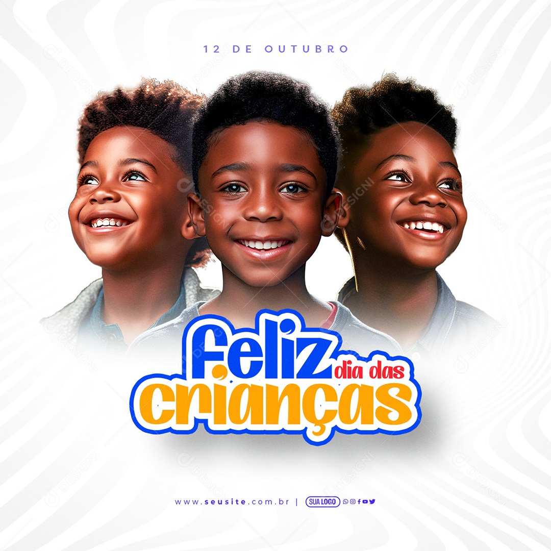Dia Das Crianças 12 de Outubro  Selo 3D para Composição PSD
