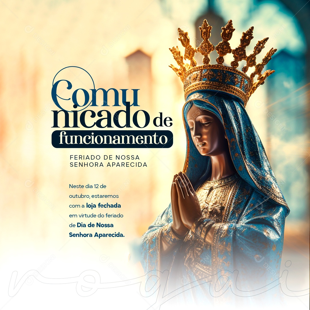 Social Media Announcement of Our Lady of Aparecida Editable PSD
