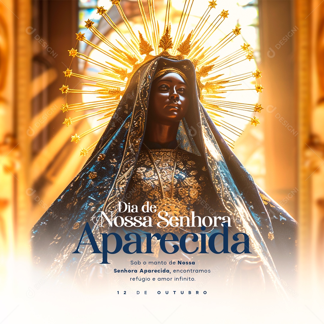Social Media Sob o Manto De Nossa Senhora Aparecida PSD Editável