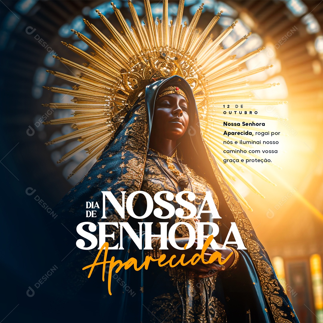 Dia De Nossa Senhora Aparecida 12 De Outubro Social Media PSD Editável