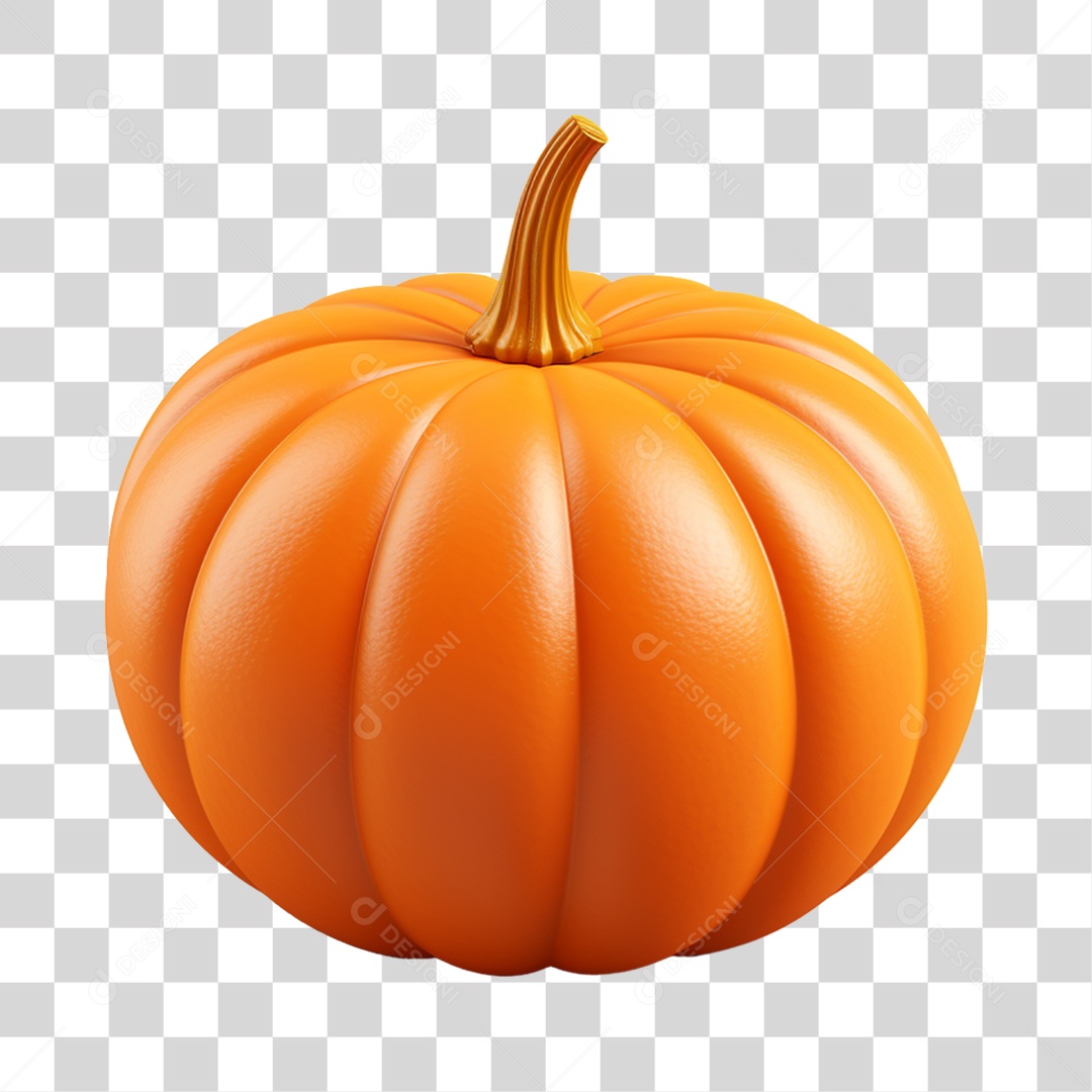 Abóbora de Halloween Elemento 3D para Composição PNG Transparente