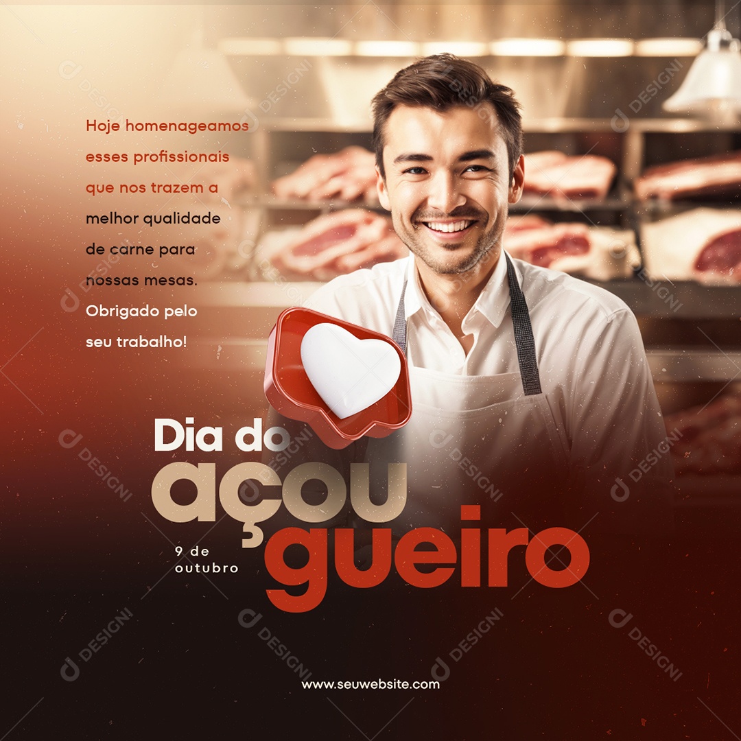 Social Media Feed Dia Do Açougueiro Qualidade De Carne PSD Editável