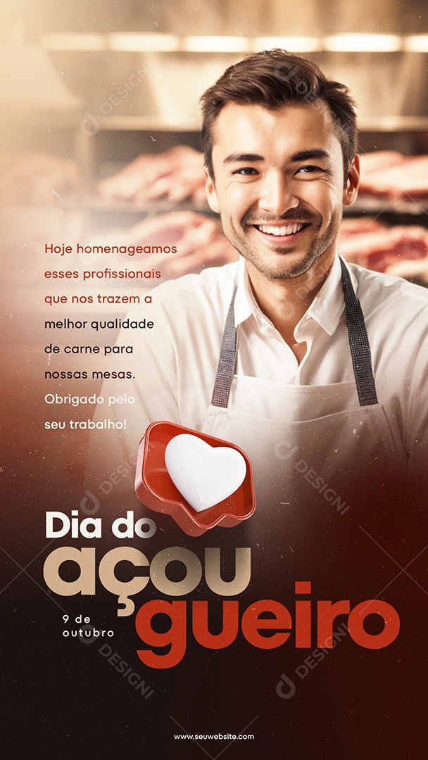 Social Media Story Dia Do Açougueiro 09 de Outubro PSD Editável