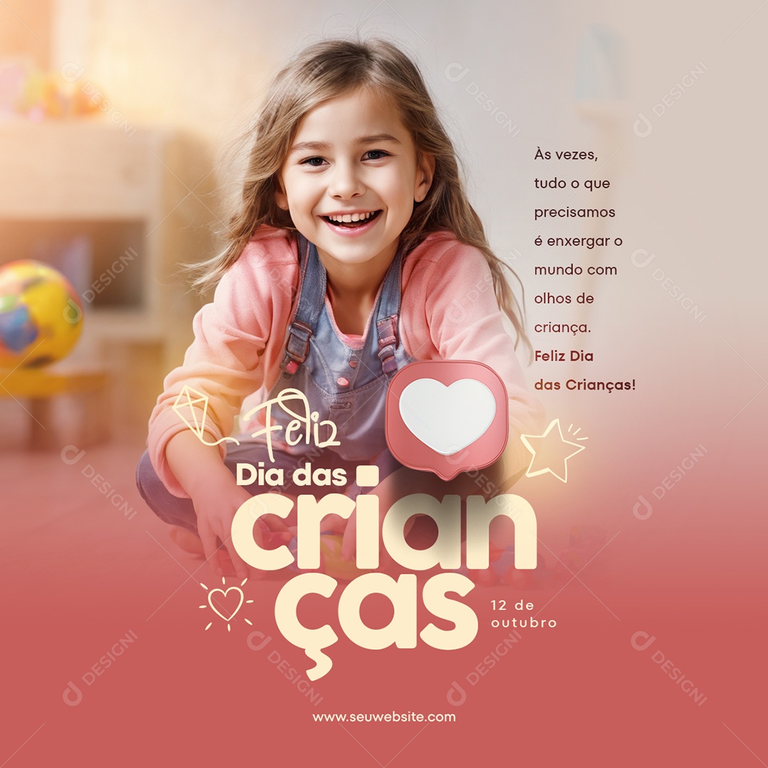 Feed Feliz Dia Das Crianças 12 De Outubro Social Media PSD Editável