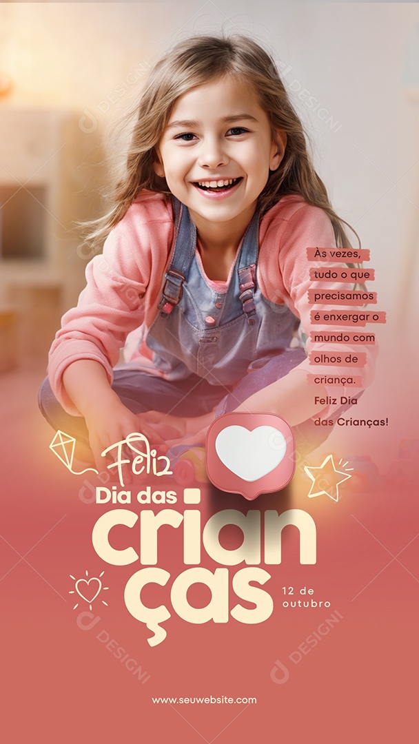 Story Feliz Dia Das Crianças 12 De Outubro PSD Editável