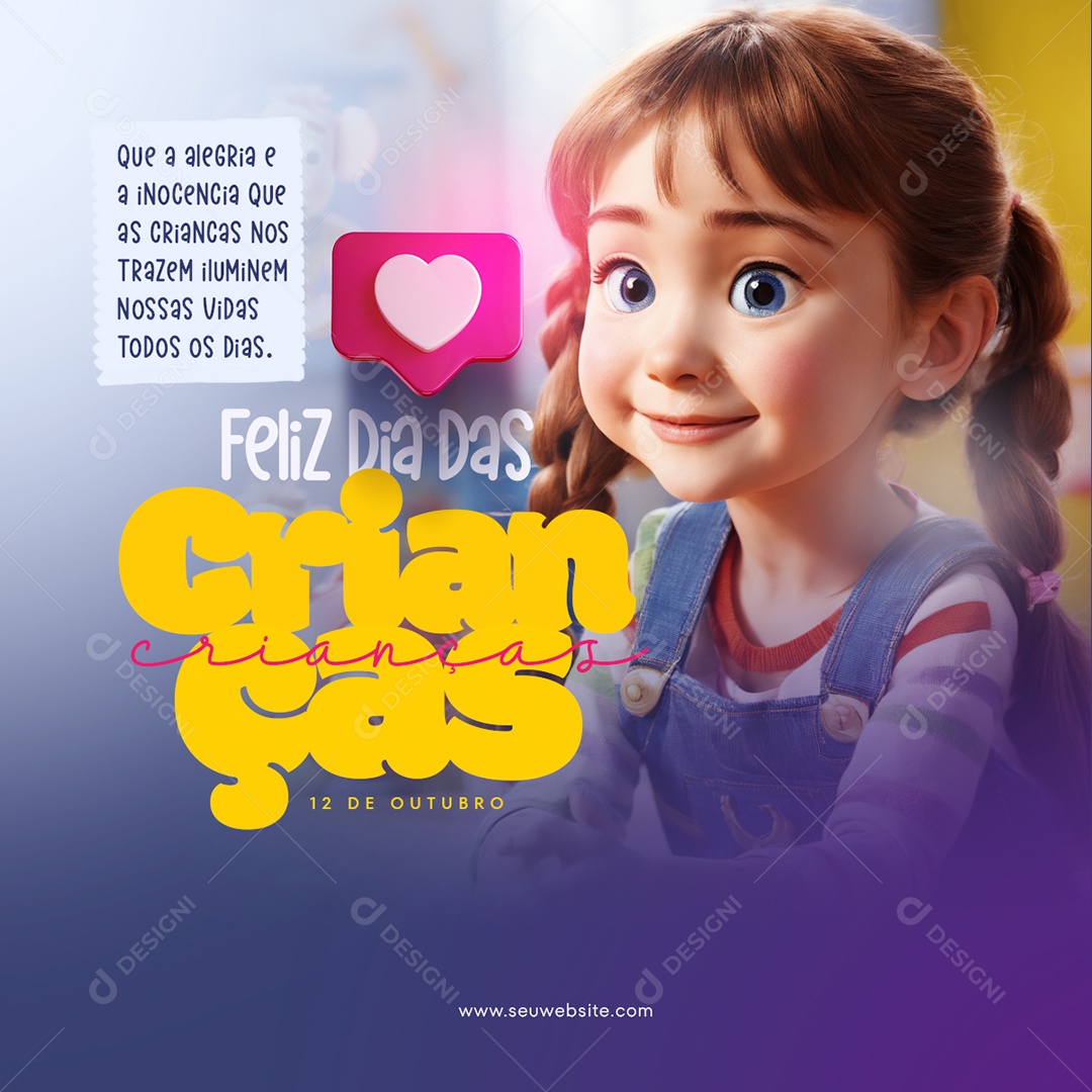Social Media Feed Feliz Dia Das Crianças 12 De Outubro PSD Editável