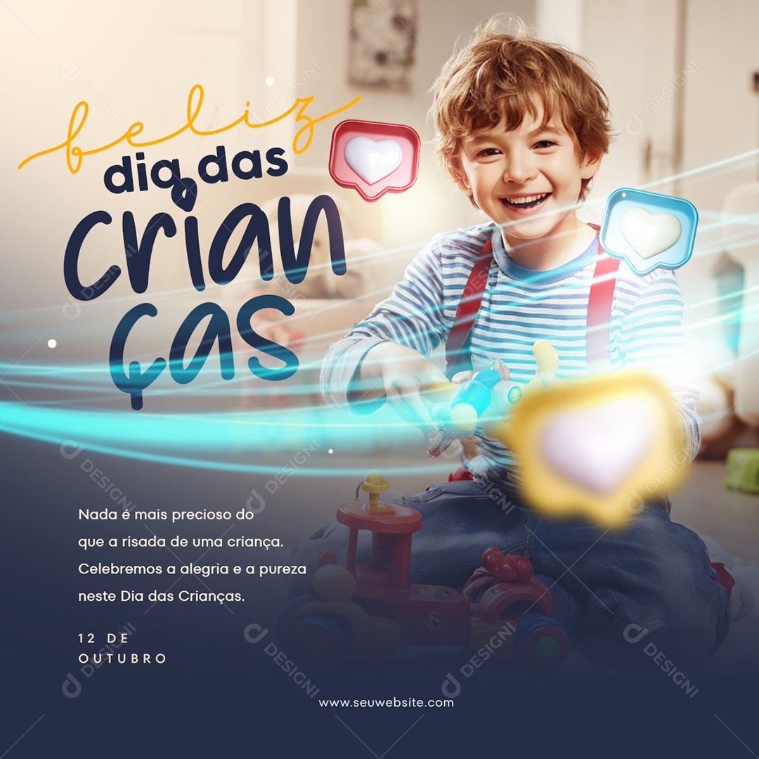 Feed Feliz Dia Das Crianças 12 De Outubro Social Media PSD Editável