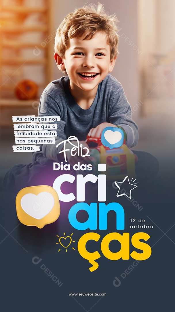 Social Media Story Feliz Dia Das Crianças 12 de Outubro PSD Editável